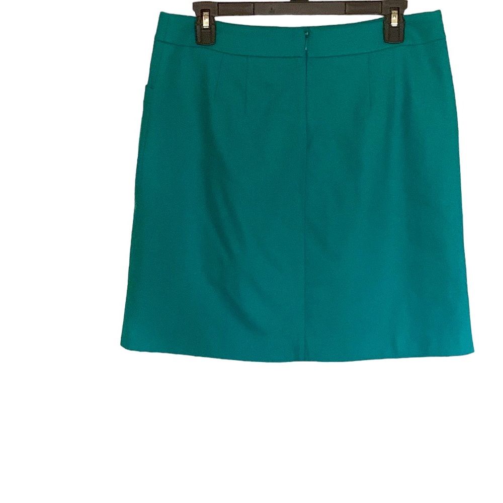 Talbots Petite Wool Blend skirt with front  pockets, light teal green - Picture 2 of 7